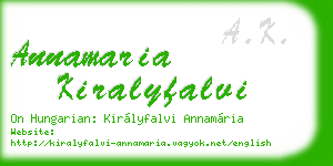 annamaria kiralyfalvi business card