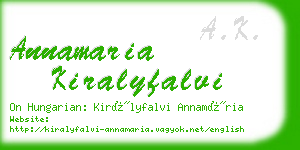 annamaria kiralyfalvi business card